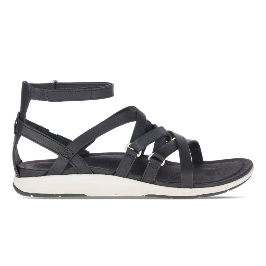 Merrell Kalari Shaw Mid Sandalen Damen Schwarz [DE-QJRAH]